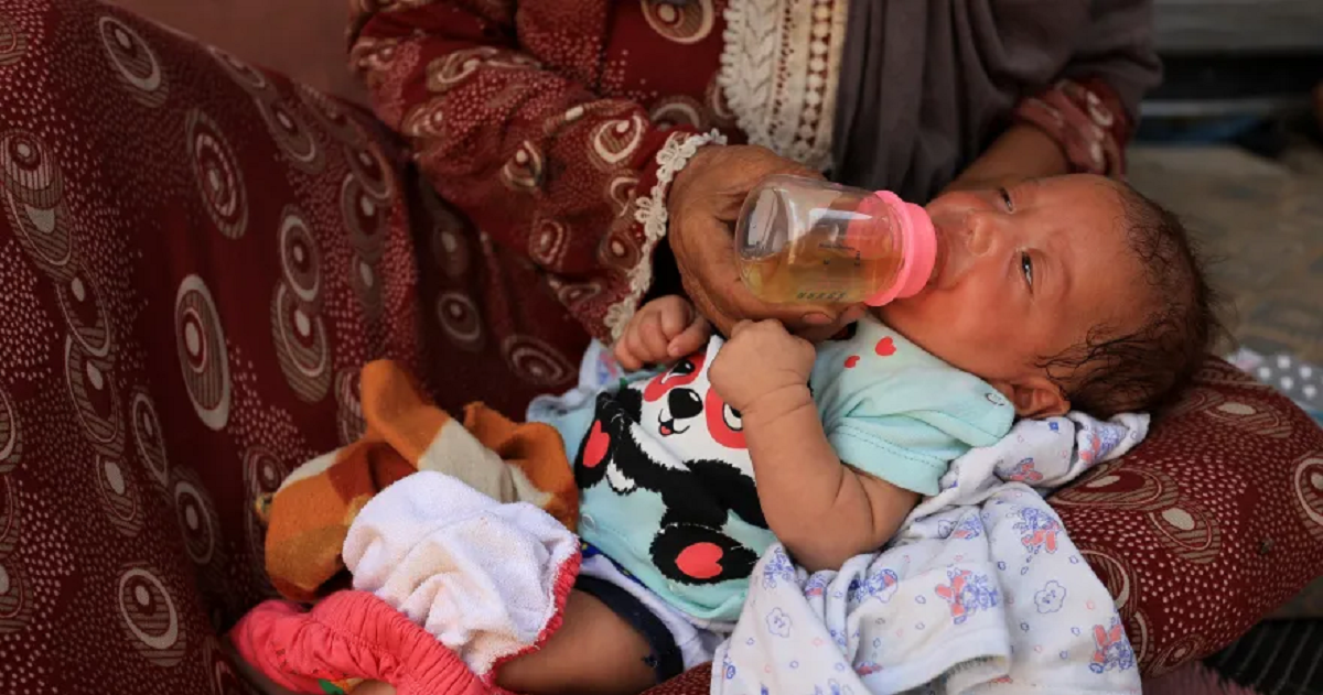 بطحن الحمص وغلي أوراق الشجر .. حيل عائلات غزة الخطرة لإطعام الرضع