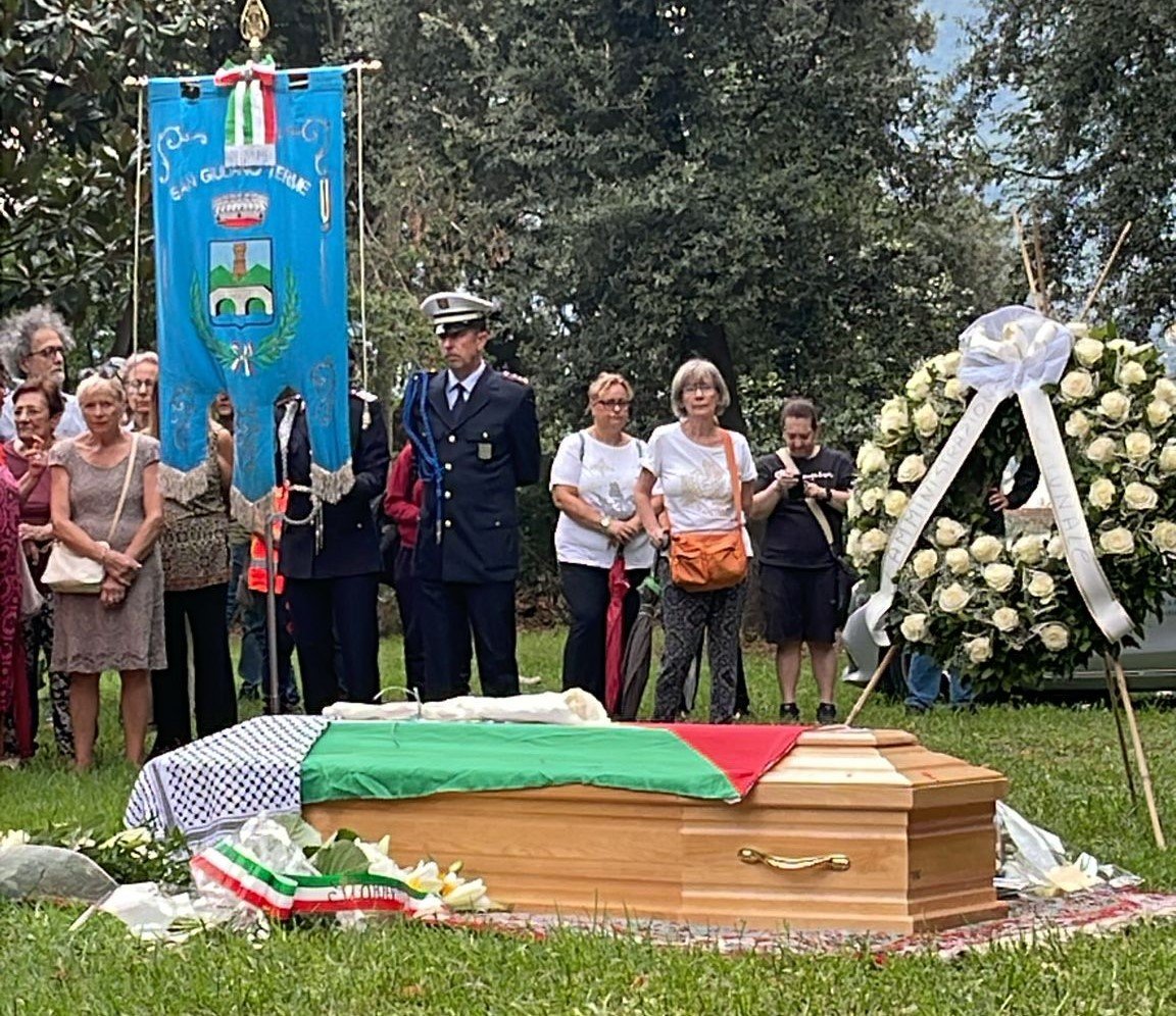 تشييع جثمان الشهيدة مرح أبو زهري من غزة  في إيطاليا 