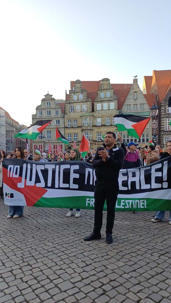 الجالية الفلسطينية في بريمن تنظم وقفة تضامنية مع اسطول الصمود واهالي القطاع