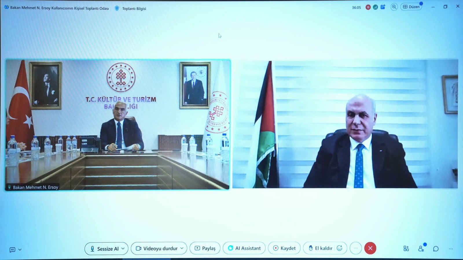 وزير الثقافة يبحث مع نظيره التركي آفاق التعاون الثقافي المشترك