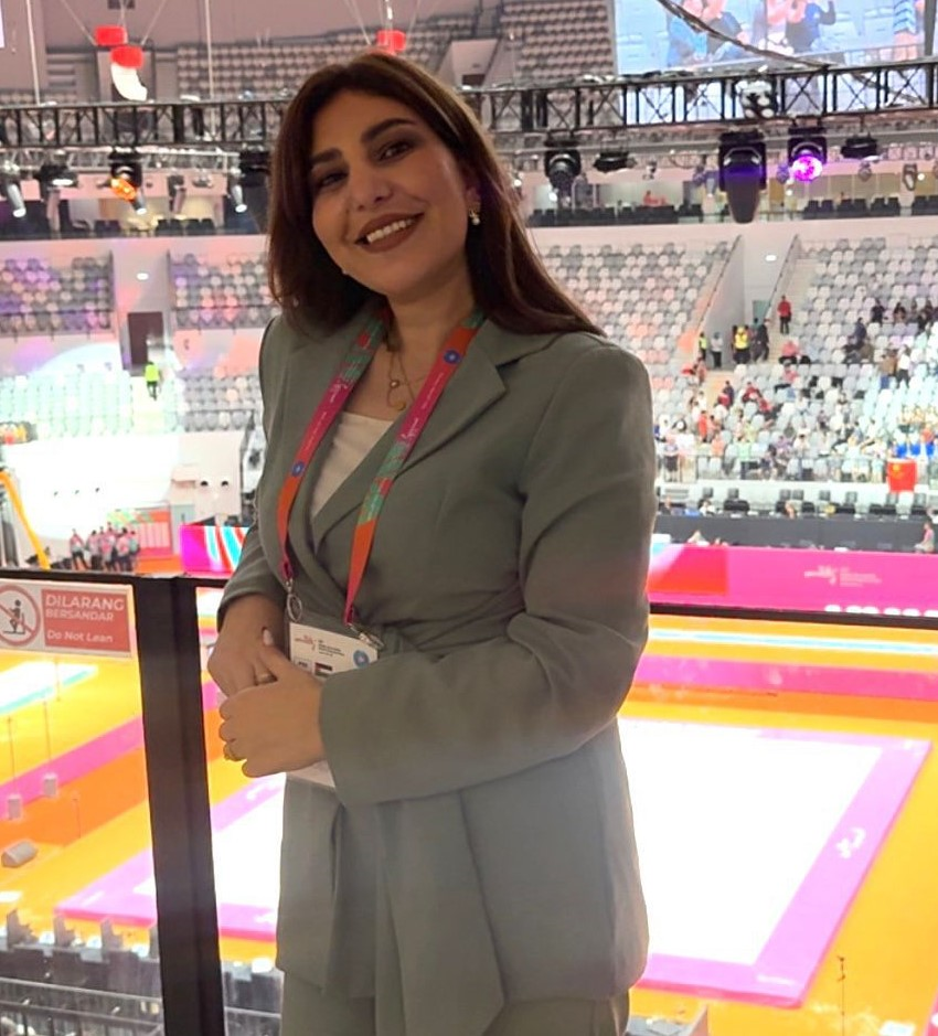 ندى الأطرش أول حكم فلسطيني تحصل على الشارة الدولية بالجمباز